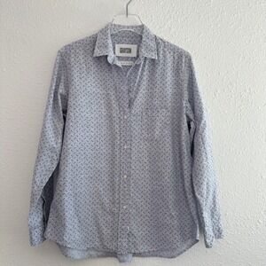 Grayson The Hero Button Up Shirt Womens 4 US L Blue Star Print Patriotic America